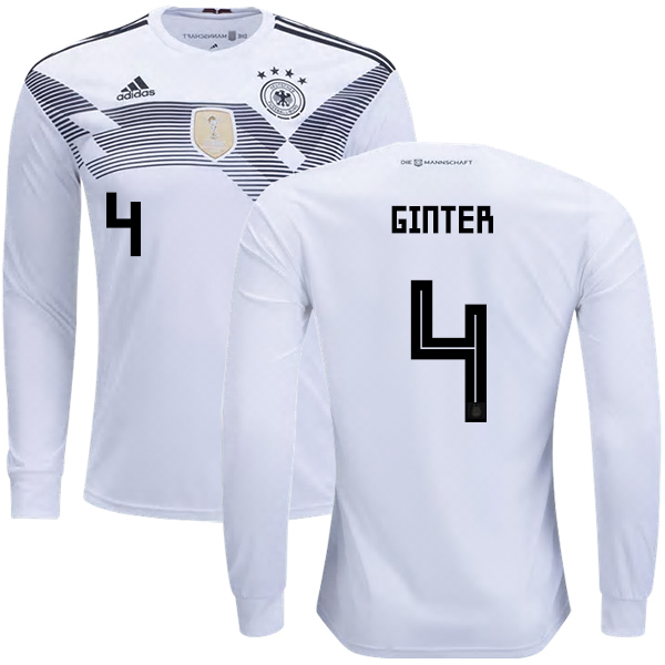 Germany #4 Ginter Home Long Sleeves Kid Soccer Country Jersey - Click Image to Close
